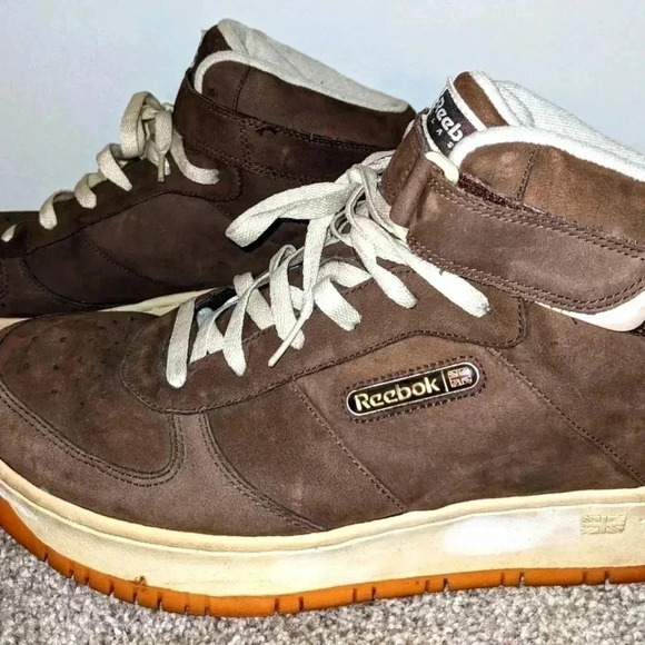 Reebok RB 305 FLU Brown Suede Leather‎ High Top Sneakers Shoes Mens Size 13